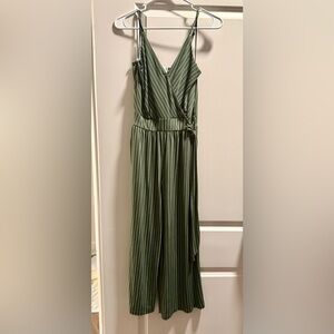Kaileigh Green Striped Jumpsuit